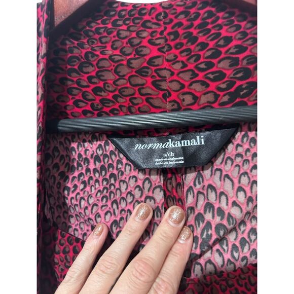 Norma Kamali Snakeskin Jersey Shrug-Style Midi Semi-Formal Dress Red Small - Picture 4 of 10